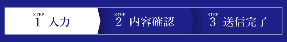 (STEP1 入力)　(STEP2 内容確認)　(STEP3 送信完了)